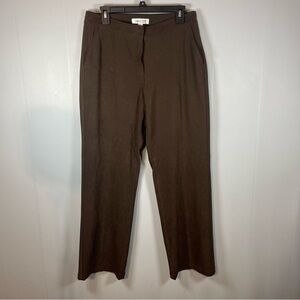 Chocolate Brown Velour Trouser Business Casual Capsule Wardrobe Size10 Old Money
